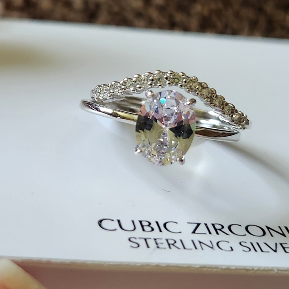 Giani Bernini Sterling Silver Cubic Zirconia Ring Set Size 9 NWOT - Picture 2 of 9